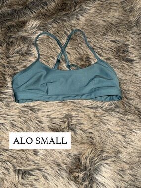 ALO Yoga Teal Strappy Sports Bra